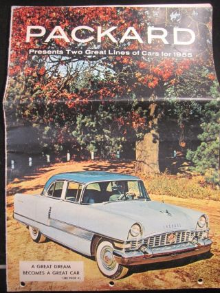 1955 Packard Full Line Sales Brochure Patrician 400 Caribbean Clipper