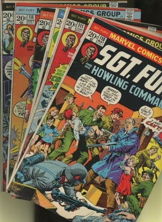 Sgt.  Fury And His Howling Commandos 110,  111,  112,  113,  114,  115 7 Books Marvel