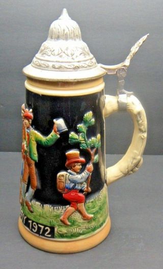 Vintage Schmid Design First Edition Father ' s Day 1972 Lidded Beer Stein 3
