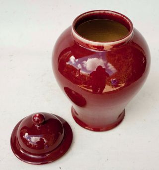 Chinese Oxblood Red Sang de Boeuf Tall Ginger Jar 16 