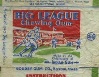 Vintage 1933 Goudey Big League Chewing Gum Wrapper Baseball Card Promo wz5805 5
