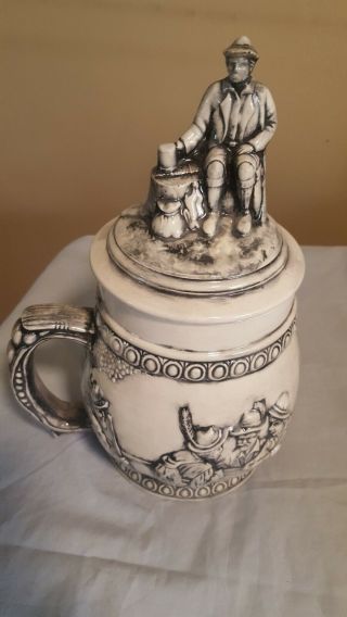 Vintage Ceramic German Beer Stein Cookie Jar 12 " Tall
