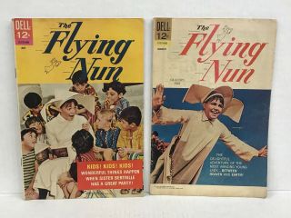 Dell Comic The Flying Nun 1 Feb 1968.  &.  2 May 1968 Sally Field Photo Cover