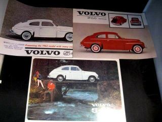 Set Of 3 1962 Volvo 544 2 Door Car Dealer Sales Brochure