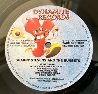 Shakin’ Stevens and The Sunsets VERY RARE 10” Lp C’Mon Memphis HOLLAND 3