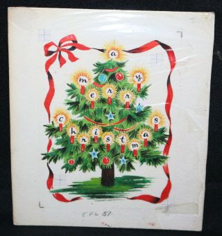 Christmas Greeting Card Art - X - Mas Tree " Merry Christmas " In Candles