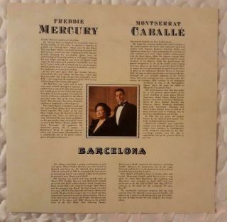 Freddie Mercury & Montserrat Caballe Barcelona Gatefold Vinyl Lp,  UK import 1988 4