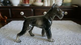 Vintage Ceramic Porcelain Schnauzer Dog Figurine,  Japan