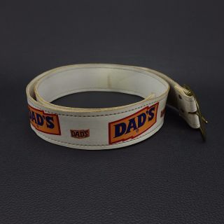Rare DAD ' s Root Beer Soda Pop Advertising Belt White 42 