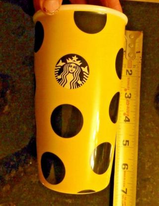 Rare 2015 Starbucks Bumble Bee Black & Yellow Ceramic Travel Mug - No Lid Fs Mm
