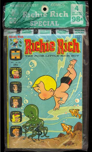 Richie Rich Special “rrs 21” Comic Pack Of 4 Sept.  1974 Vf,
