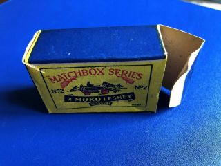 Vintage Moko Lesney Matchbox Series No 2 Box Only for Dumper 2