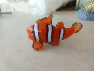 Hand Blown Multi Color Art Glass Clown Fish