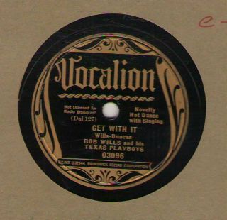 C 78 Rpm Bob Wills Vocalion 03096 In Vv,  (western Swing)