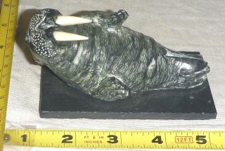 Vtg Wolf - Walrus Sculpture/figurine 4.  5 " Long X 2.  5 " H - Canada