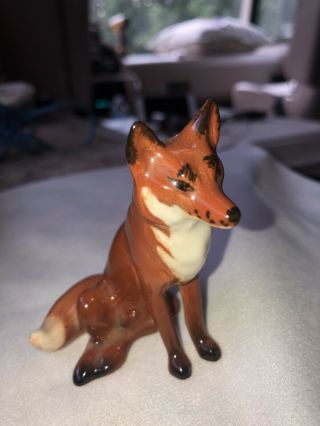 Vintage Porcelain Red Fox Figurine Beswick England