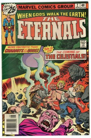 Eternals 2 Vf/nm 9.  0 Ow/white Pages Jack Kirby Art Marvel 1976 O