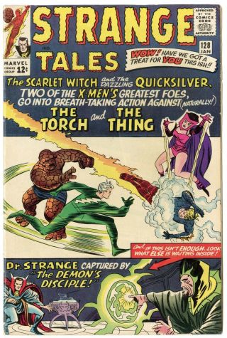 Strange Tales 128 Fn/vf 7.  0 White Pages Quicksilver Marvel 1965