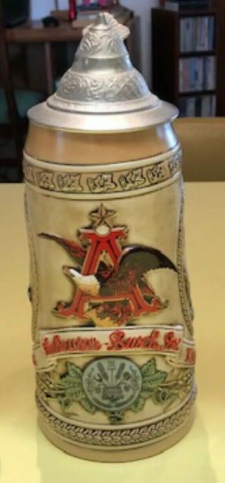VTG Budweiser 1987 D Series Limited Edition Lidded Beer Stein King Of Beers USA 4