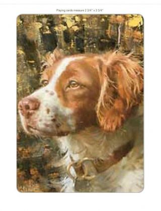 Brittany Spaniel Playing Cards Poker Size Deck In Hard Case