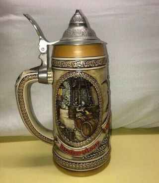 Vtg Budweiser 1987 A Series Limited Edition Lidded Beer Stein King Of Beers Usa
