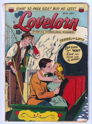 Lovelorn 15 (1951 Acg) Pre - Code Tunnel Of Love Gga C; Very Rare; G/vg 3.  0