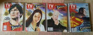 Complete Set 4 Alex Ross Covers - Tv Guide Smallville Kreuk,  Welling,  Rosenbaum