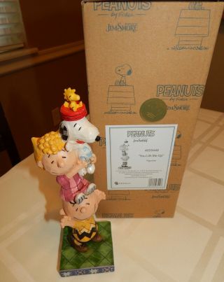 Jim Shore Peanuts You Lift Me Up Snoopy Woodstock Charlie Brown Sally Figurine