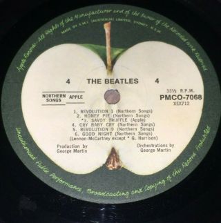 THE BEATLES:White Album.  VERY RARE Aussie/OZ MONO Apple PMCO - 7067 - 1968 - 5