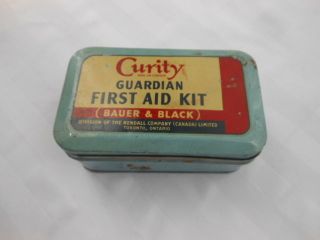 Vintage First Aid Kit Bauer & Black Curity Guardian Metal Tin