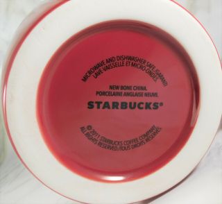 2011 Starbucks Red & White Coffee Mug - Bone China - 16 Ounce 3