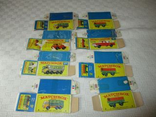 Matchbox Lesney 8 Empty Boxes Only 4,  6,  2,  51,  Some Wear
