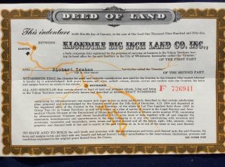 1955 Klondike Big Inch Land Co.  Inc.  Deed Of Land