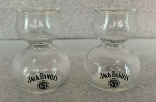 Set Of 2 Jack Daniels Double Bubble Jigger Chaser Shot Glasses