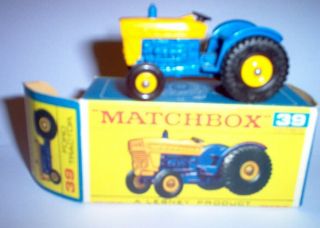 Matchbox Lesney Vintage 39 Ford Tractor Blue And Yellow