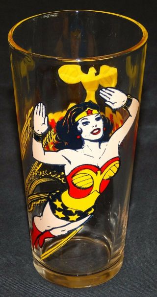 Wonder Woman Glass Pepsi Dc Comics Collector Series Vintage 1978 & Bright
