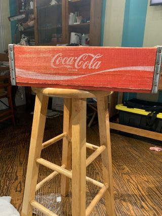 Antique Vintage Wooden Coca Cola Crate Red 12 Bottles