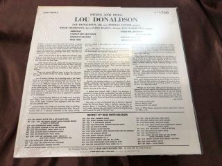 LOU DONALDSON SWING AND SOUL BLUE NOTE BNST 1566 STICKER SHRINK STEREO JAPAN LP 7
