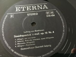 ETERNA GEWANDHAUS QUARTET SUSKE Beethoven String Quartets ED1 STEREO BS 825656 3