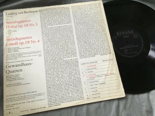 ETERNA GEWANDHAUS QUARTET SUSKE Beethoven String Quartets ED1 STEREO BS 825656 4