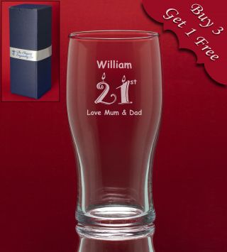 Personalised Engraved Pint Glass - Any Message/Image - Weddings Birthday Stag Usher 4