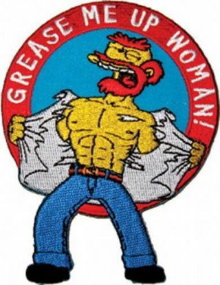 The Simpsons Willie Figure Grease Me Up Woman Embroidered Patch,