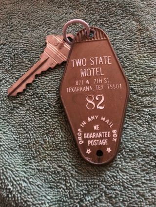 Vintage Two State Motel Texarkana Texas Room Key