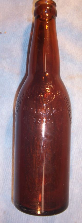Broadway Brewing Beer Buffalo Ny Pre - Prohibition Advertising Bar Embossed Bottle