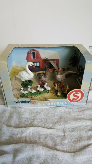 Schleich Rare 5 Piece Swan & Geese Scenery Pack