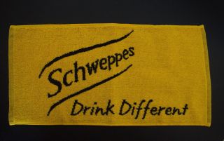 Schweppes Yellow & Black One Sided Bar Pub Cotton Small Towel