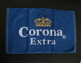 Corona Extra Mexican Beer Bar / Pub Blue - White - Yellow Cotton Small Towel