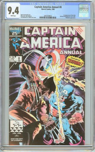 Captain America Annual 8 Cgc 9.  4 White Pages (1986) 2047254013