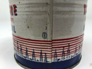 Vintage SKELLY OIL COMPANY Fortified TAGOLENE HD Motor Oil Metal Can,  FULL, 5