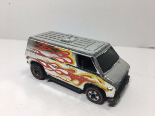 1974 Hot Wheels Redline Van Chrome Classic Flames Vintage Toy